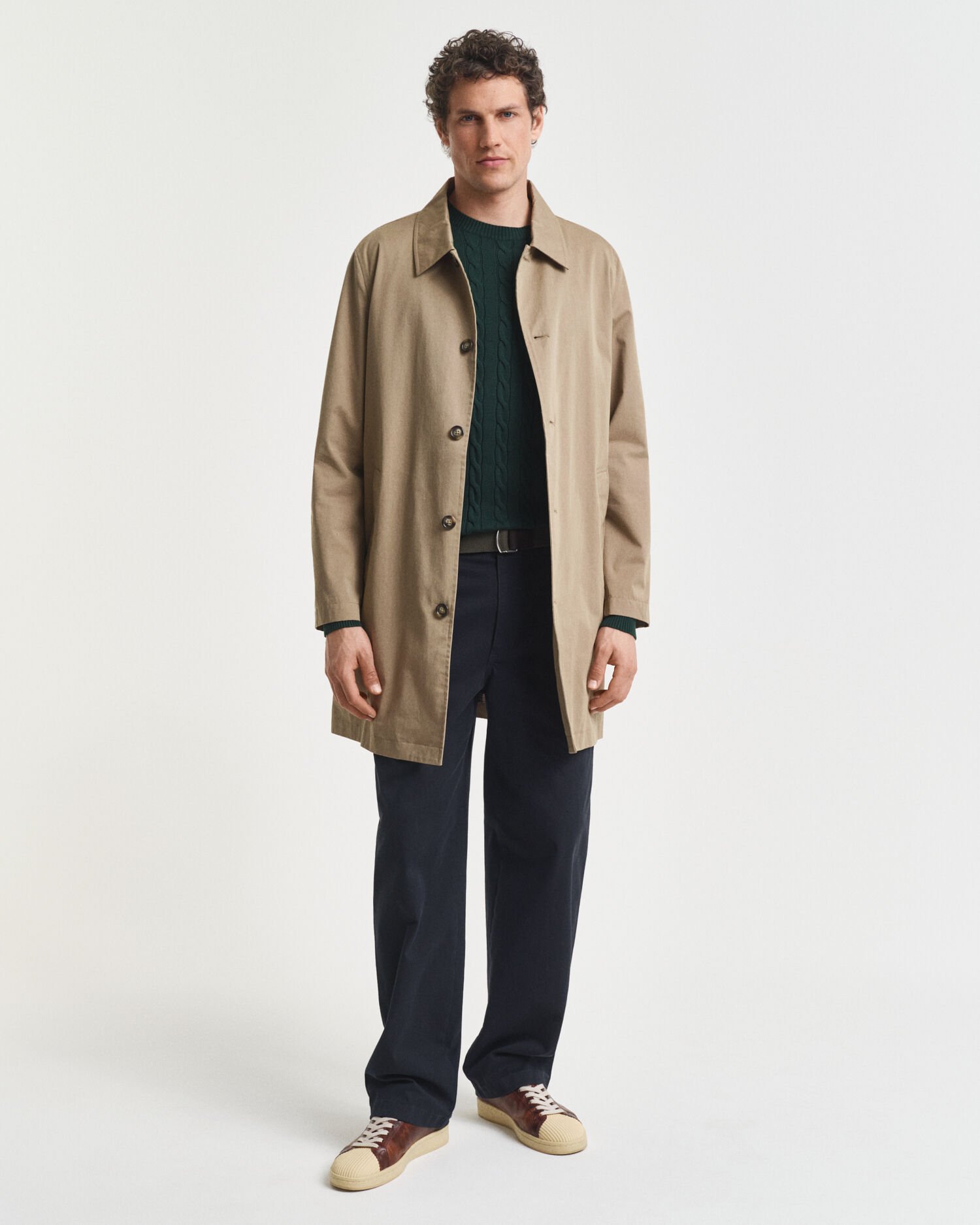 Maglia girocollo in cotone a trecce