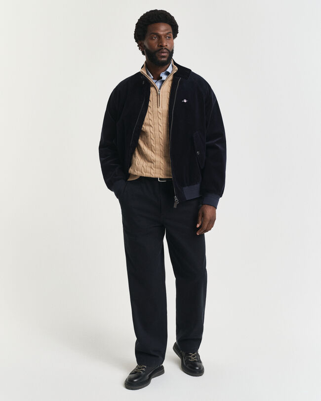 Maglia con zip corta in cotone a trecce