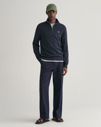 Maglia in cotone flamme con zip corta