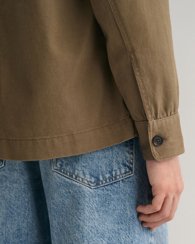 Camicia giacca in twill spazzolato