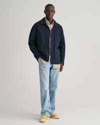 Camicia in misto lino-cotone a quadri regular fit