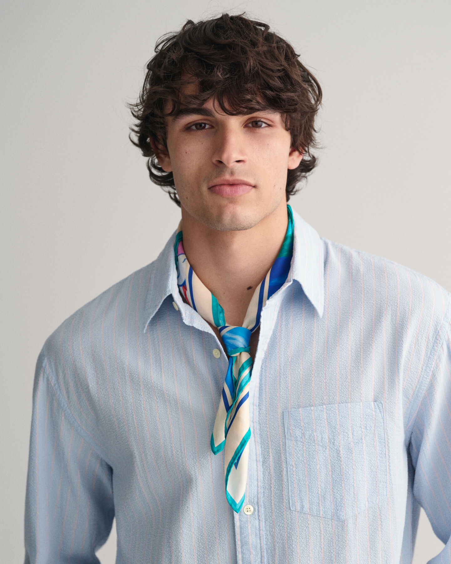 Foulard di seta con stampa Scenery