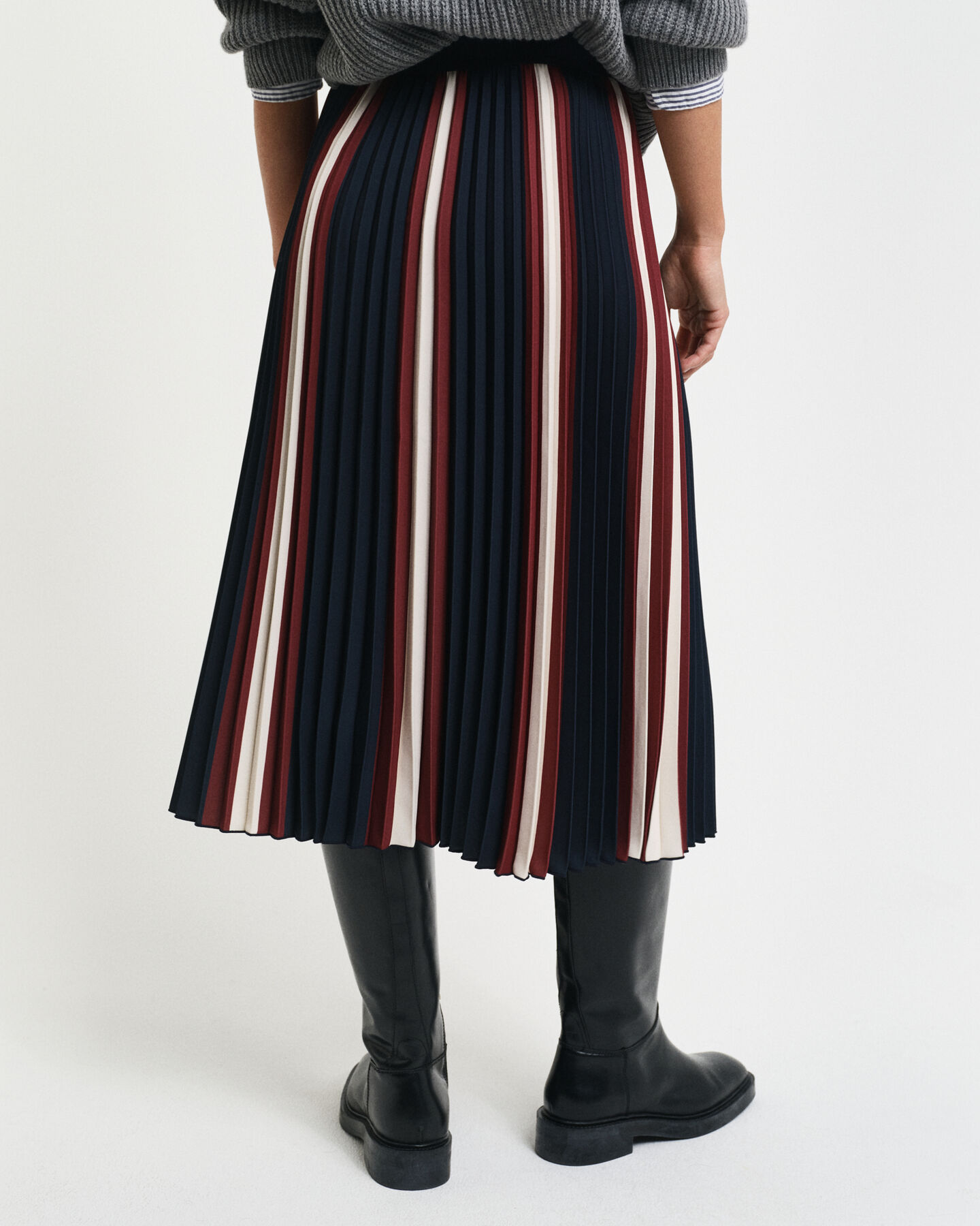 Gonna a righe plissettata