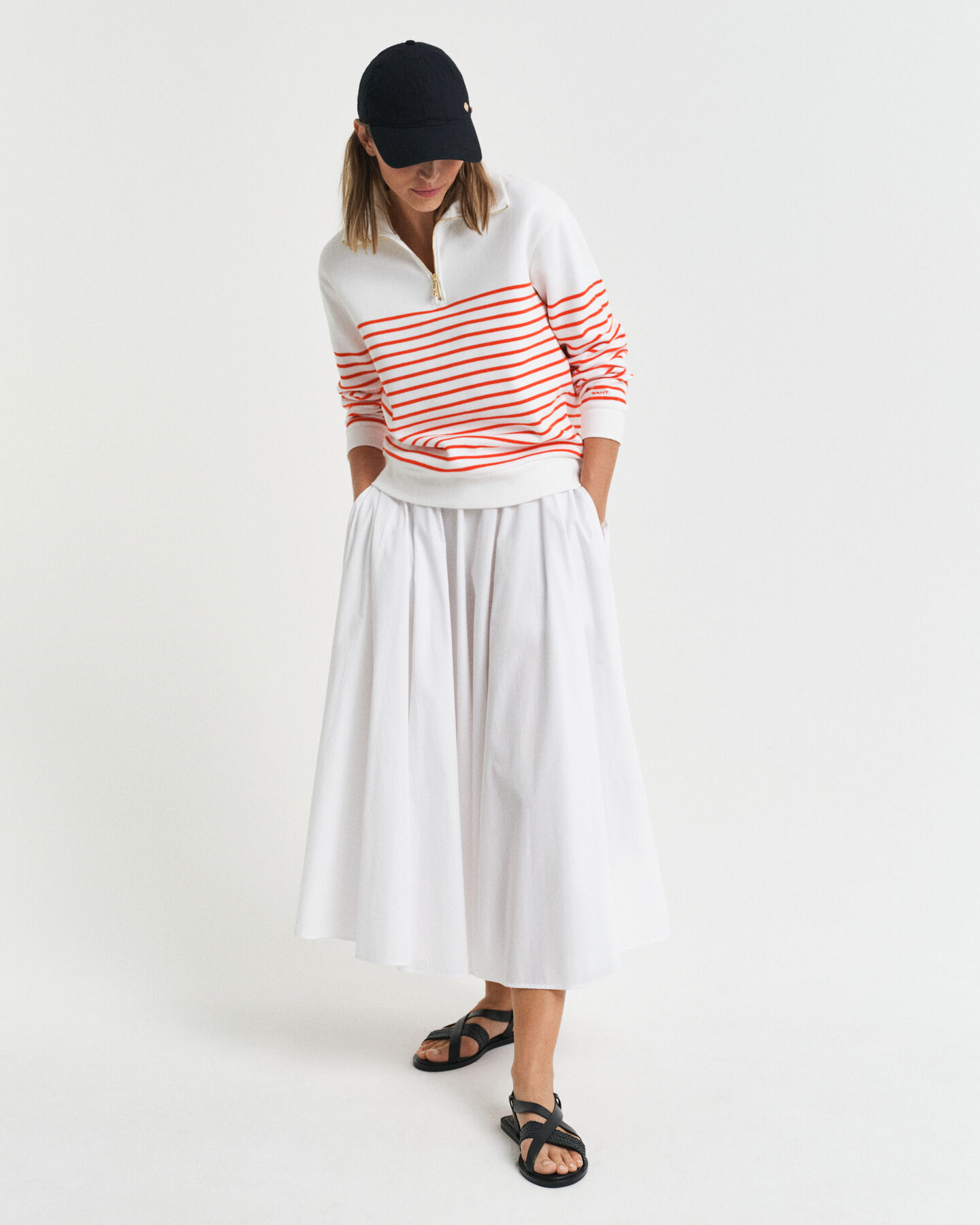 Felpa con zip corta Breton a coste