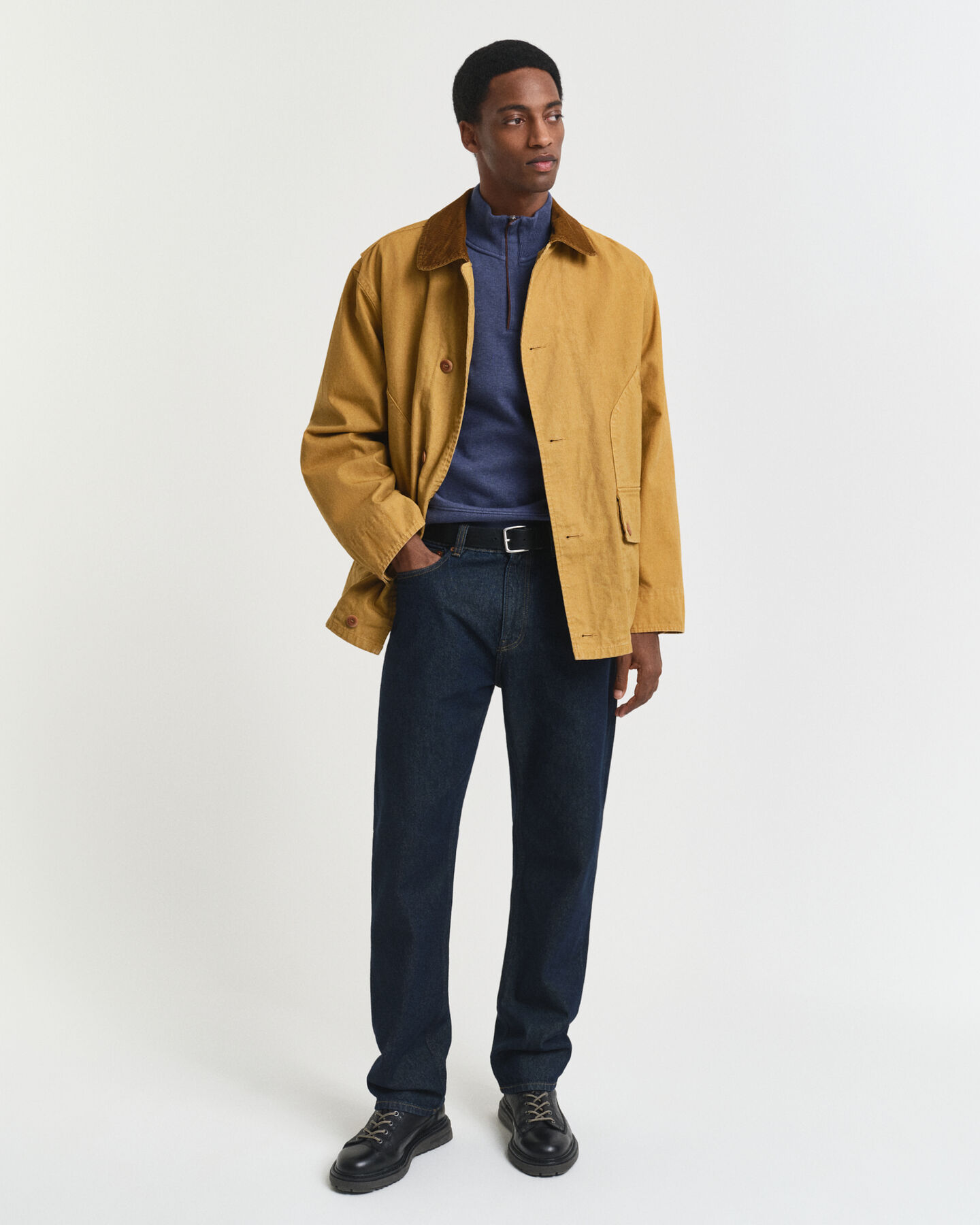 Felpa Sacker Rib con zip corta