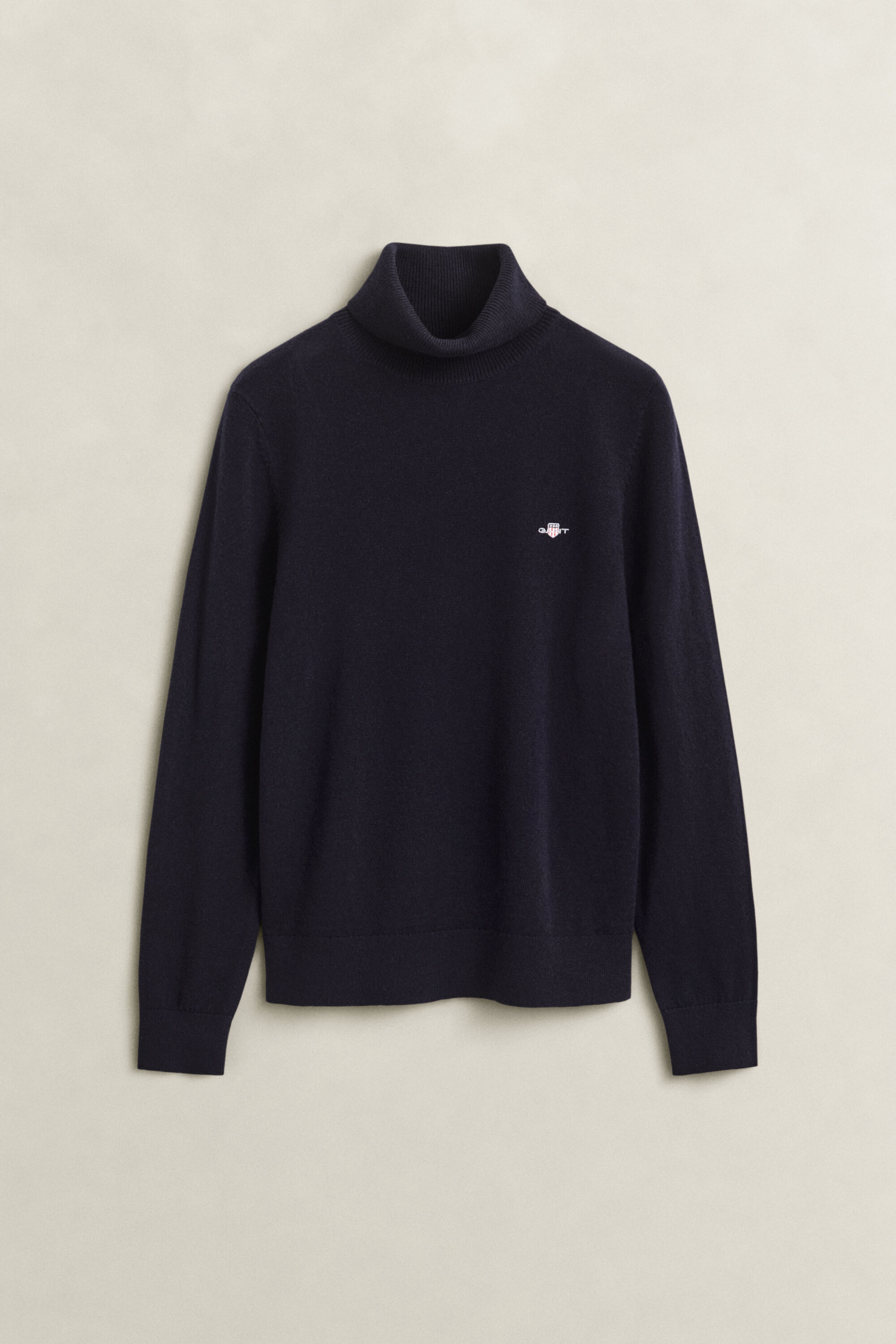 Maglia con collo alto in lana e cotone