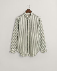 Camicia in misto cotone-lino a righe regular fit