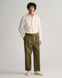 Pantaloni chino in twill con pinces