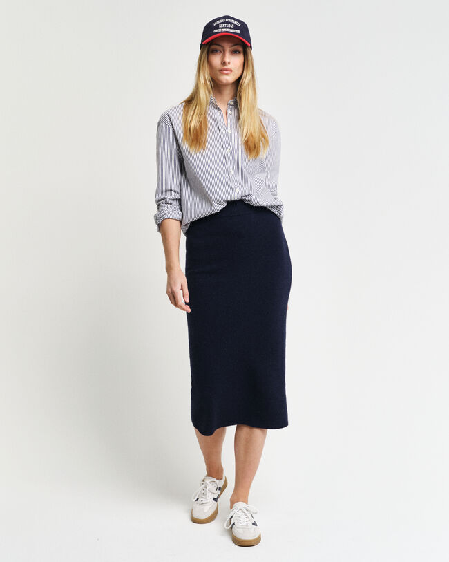 Gonna a maglia in lana