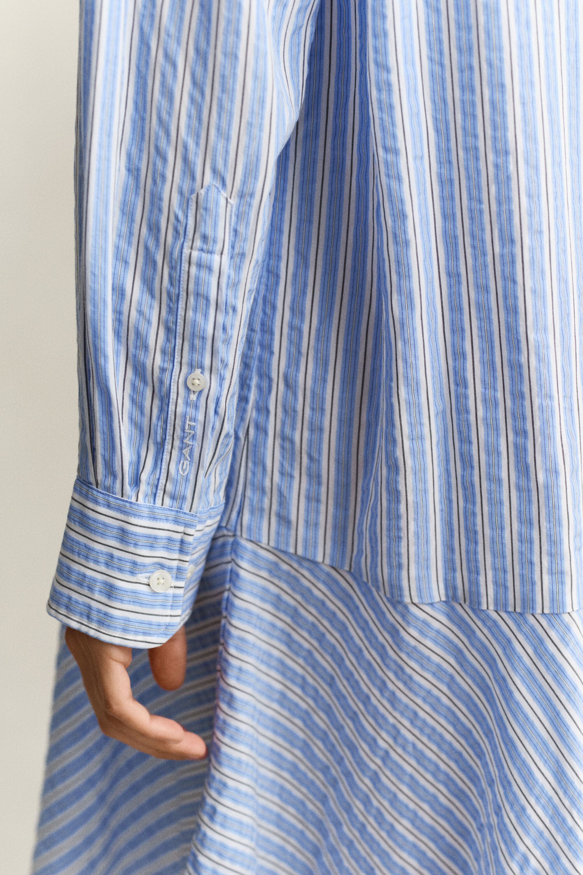 Abito chemisier in seersucker a righe