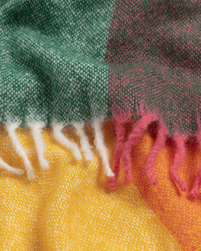Sciarpa in mohair a quadri multicolore
