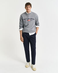 Pantaloni in twill di cotone stretti in fondo slim fit