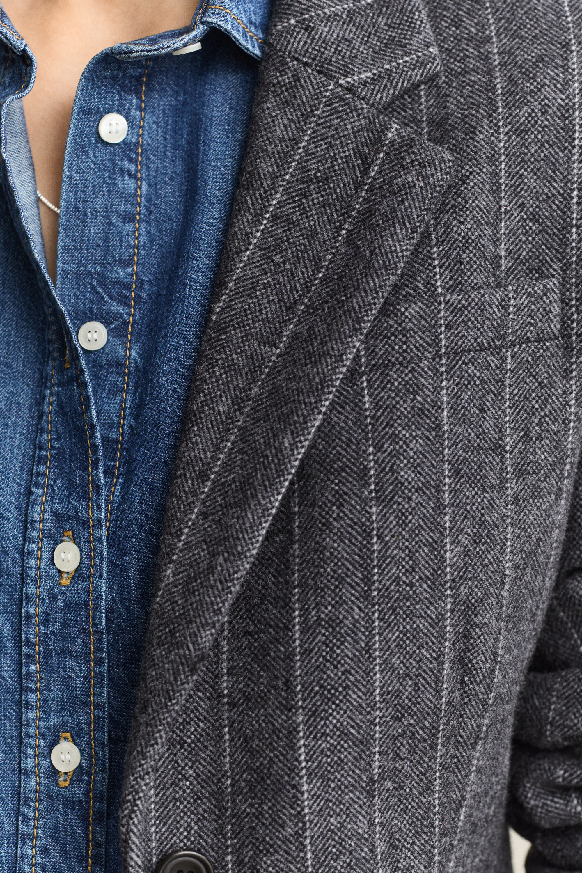 Blazer a clessidra gessato
