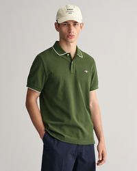 Polo in piqu&eacute; con bordino a contrasto