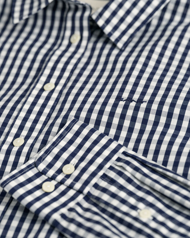 Camicia in popeline a quadri percalle regular fit