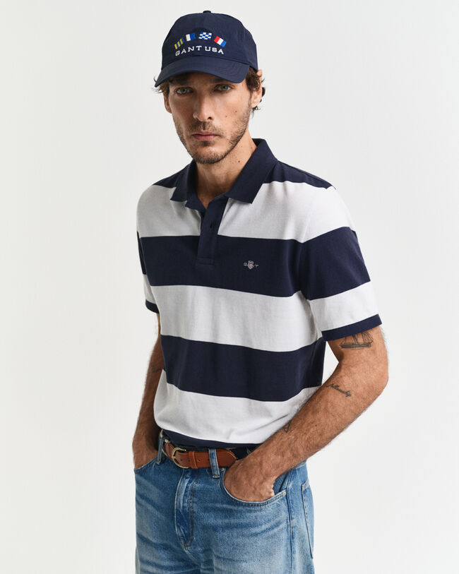 Polo in piqué colour block