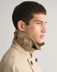 Trench lungo in cotone pesante