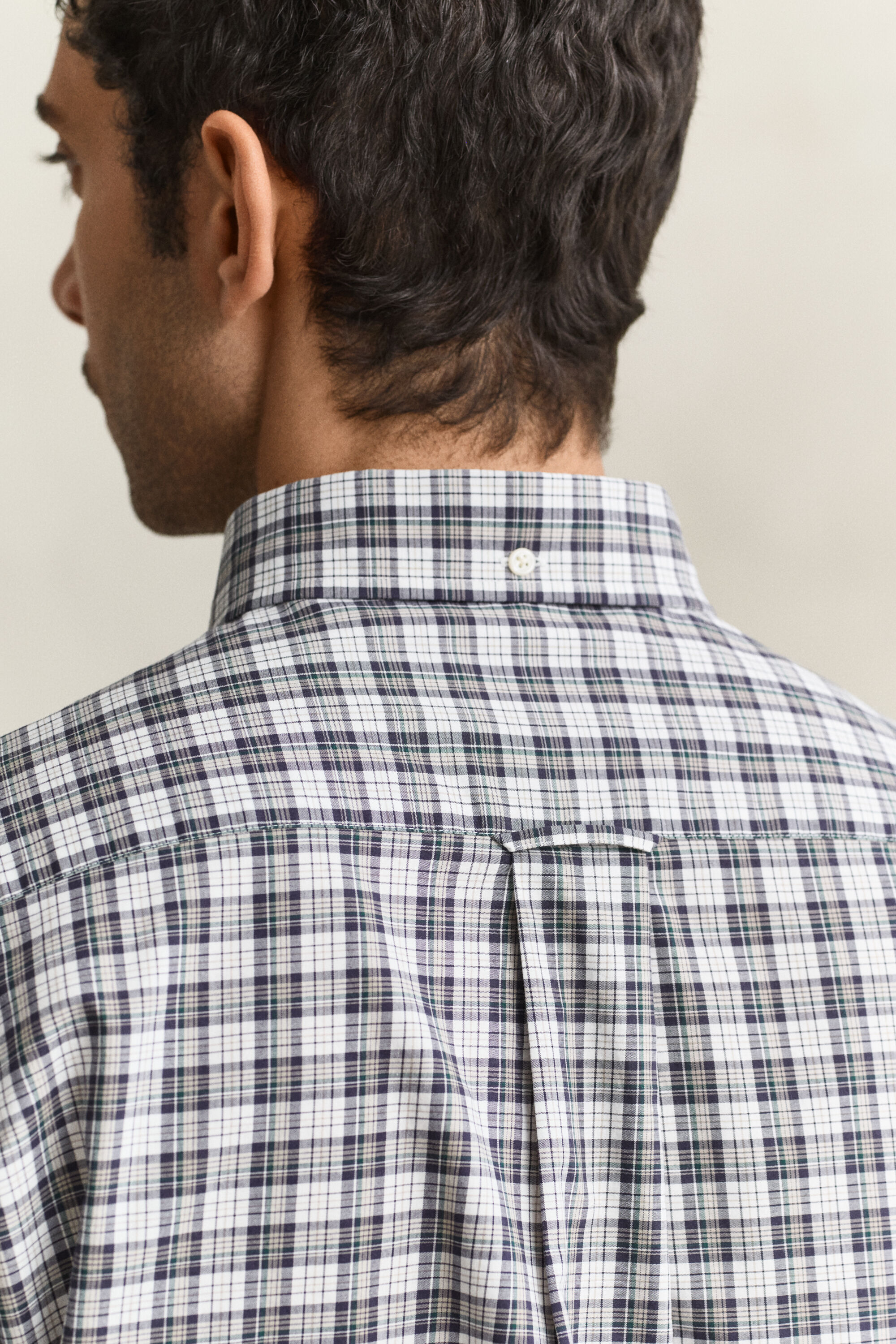 Camicia a quadri in popeline