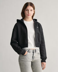 Felpa corta con cappuccio e zip Shield Teen Girls