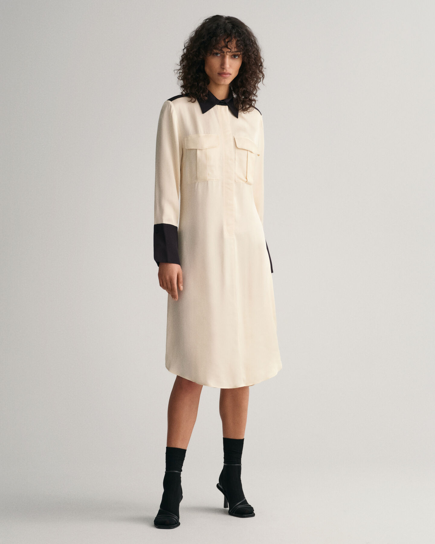 Abito chemisier a blocchi di colore