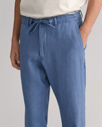 Pantaloni con coulisse in lino relaxed fit