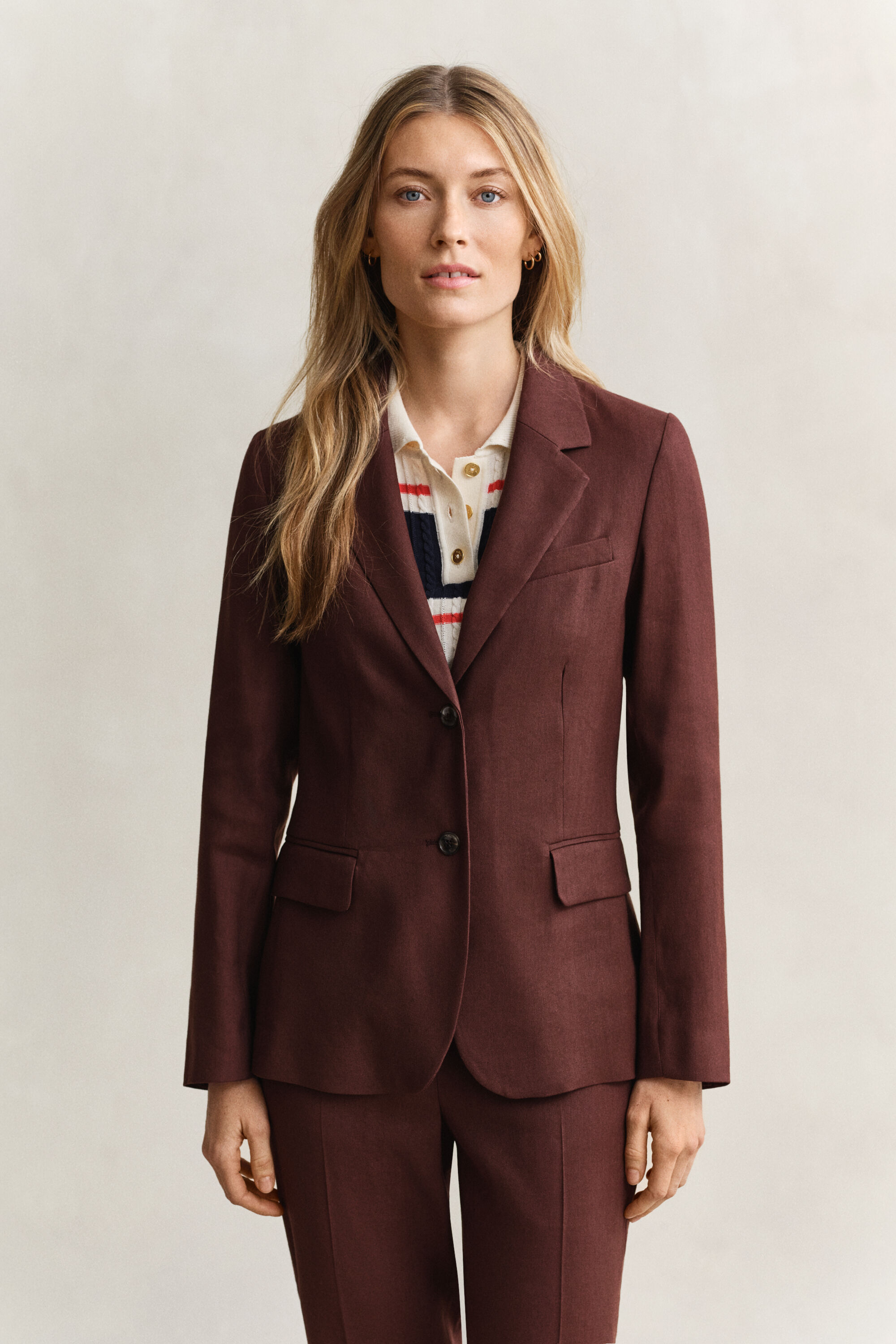 Blazer in lino elasticizzato