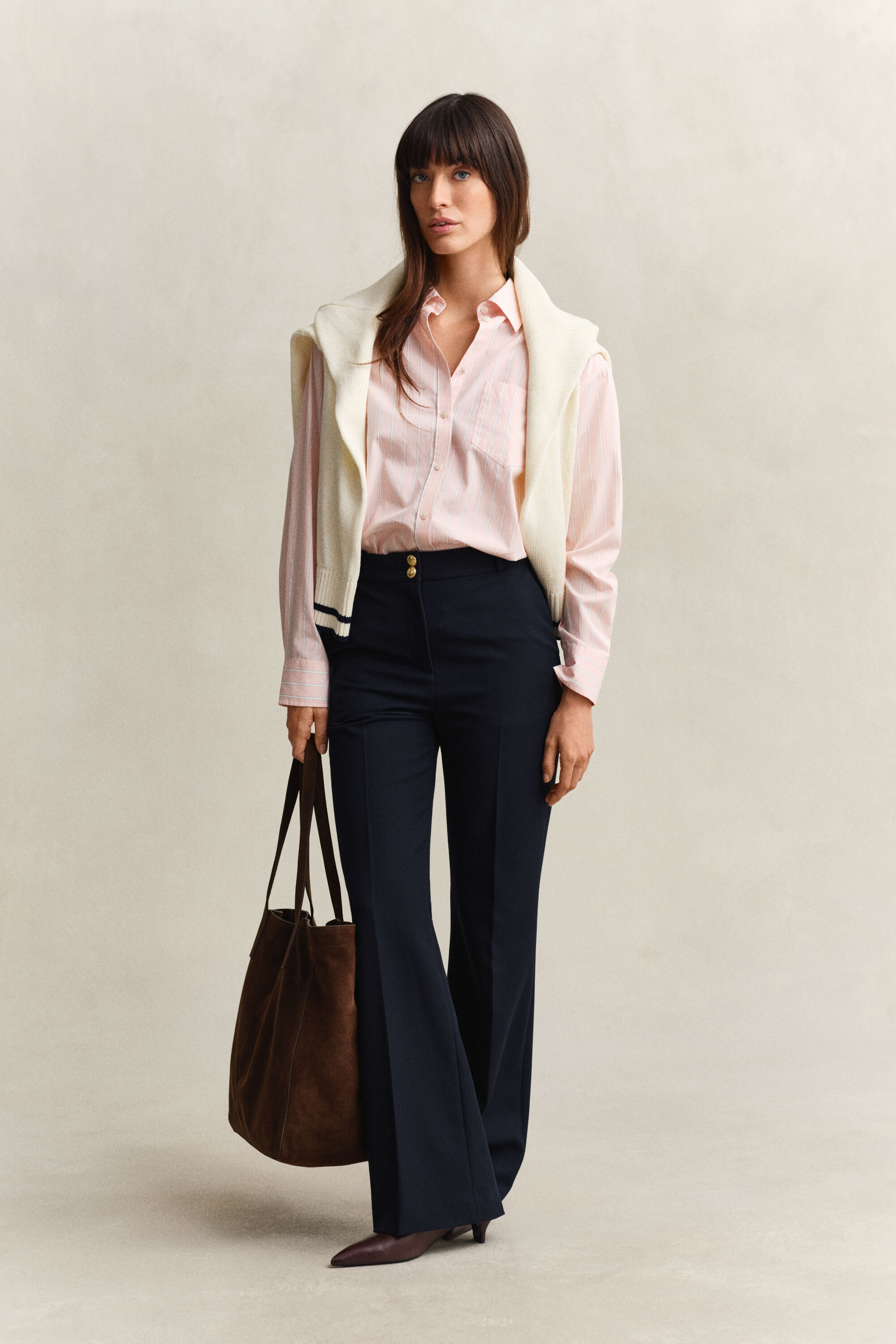 Camicia classica in popeline a righe relaxed fit