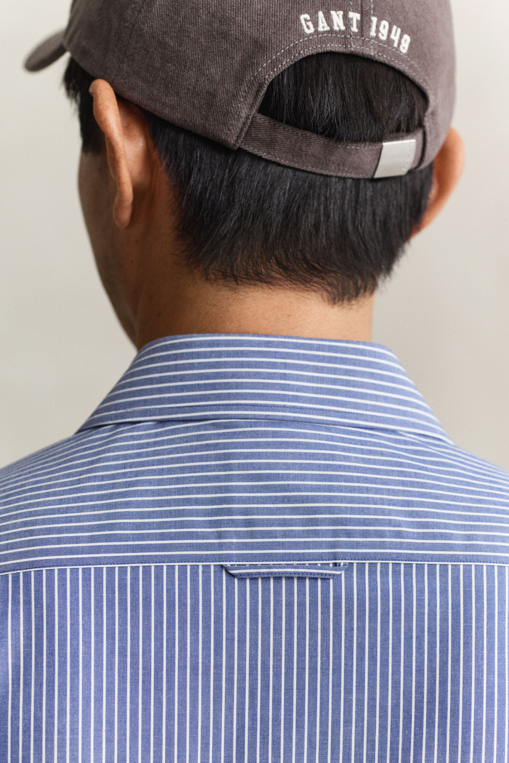 Camicia a righe in popeline elasticizzato