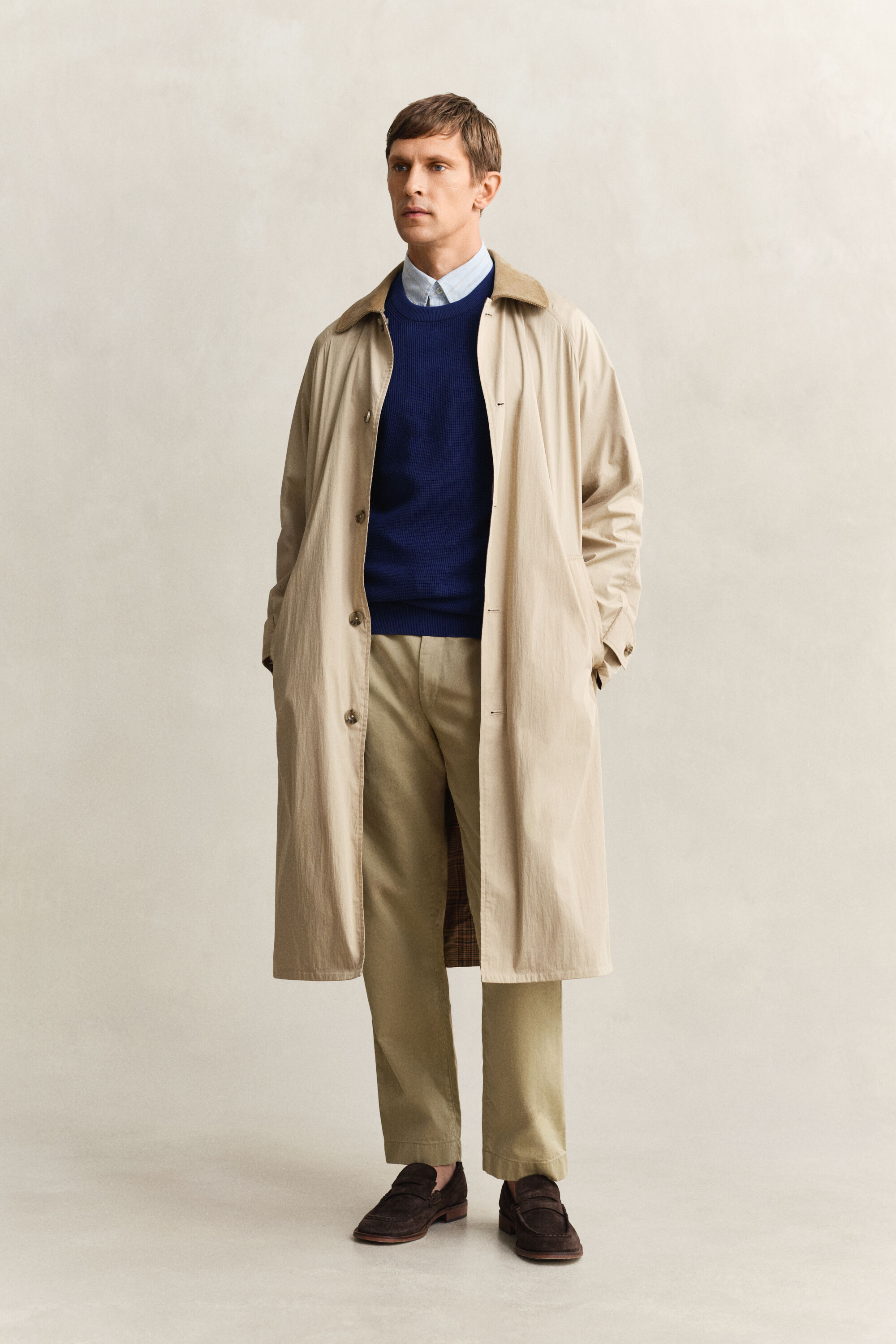 Maglia girocollo in cotone testurizzato