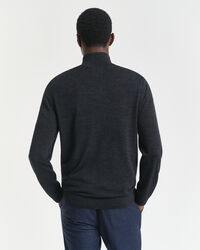Maglia con zip corta in finissima lana merino