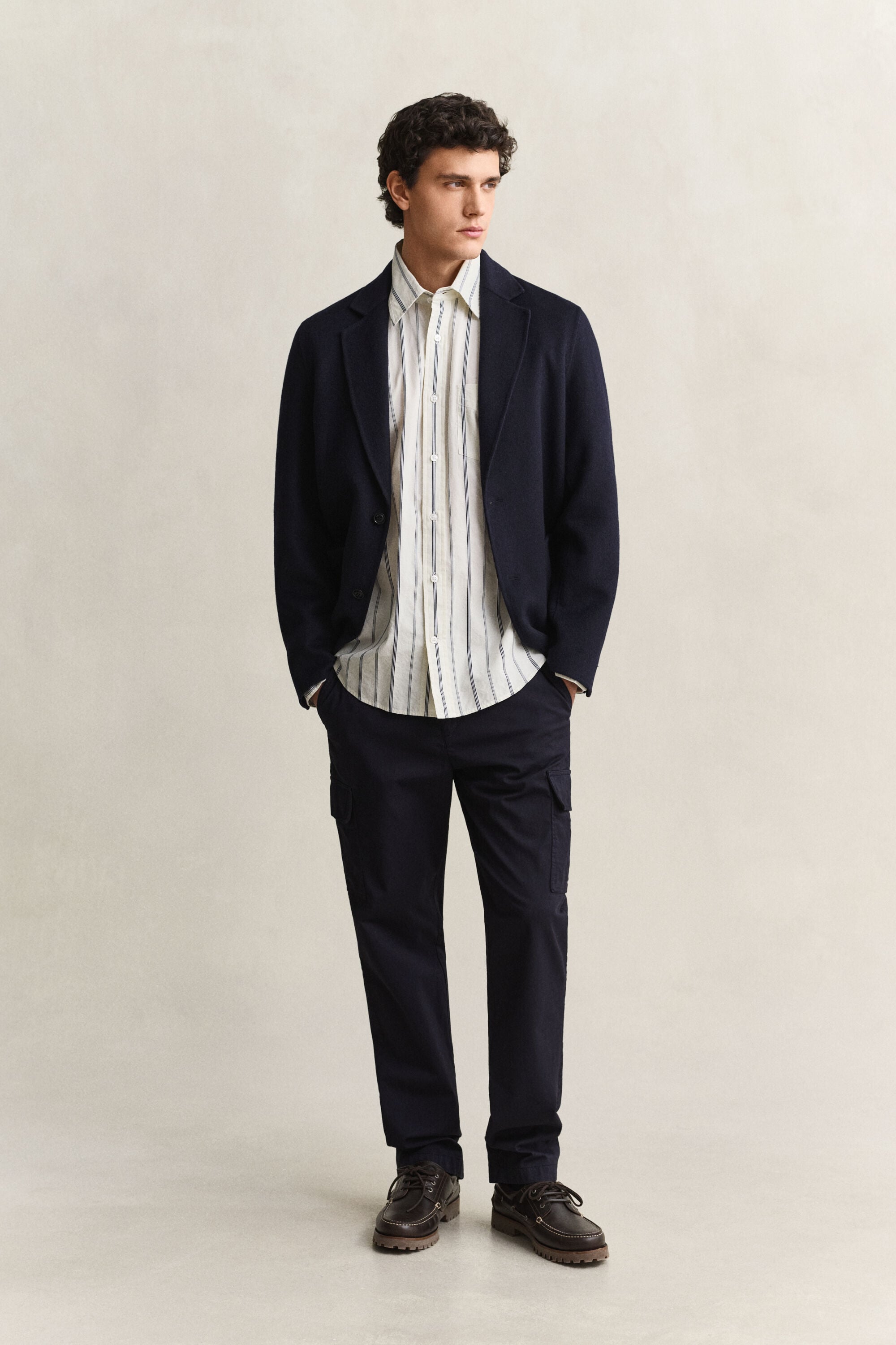Camicia in tessuto a ratiera a righe relaxed fit