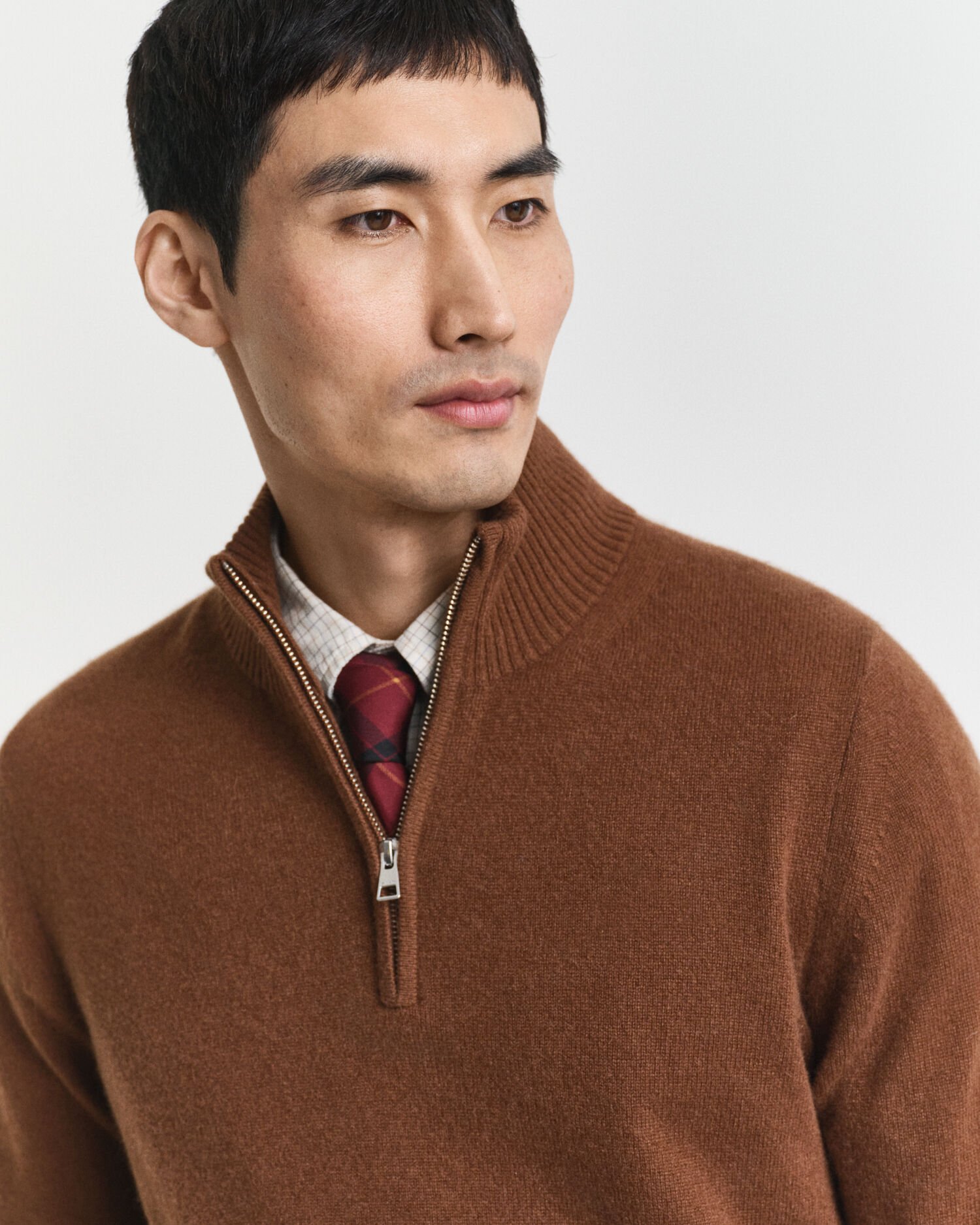 Maglia in cashmere con zip corta