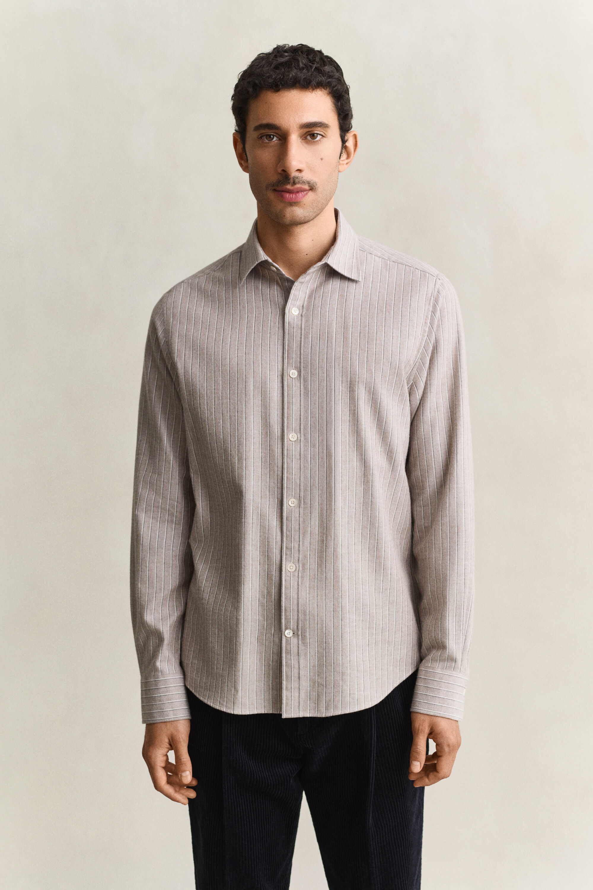 Camicia in flanella mélange a righe