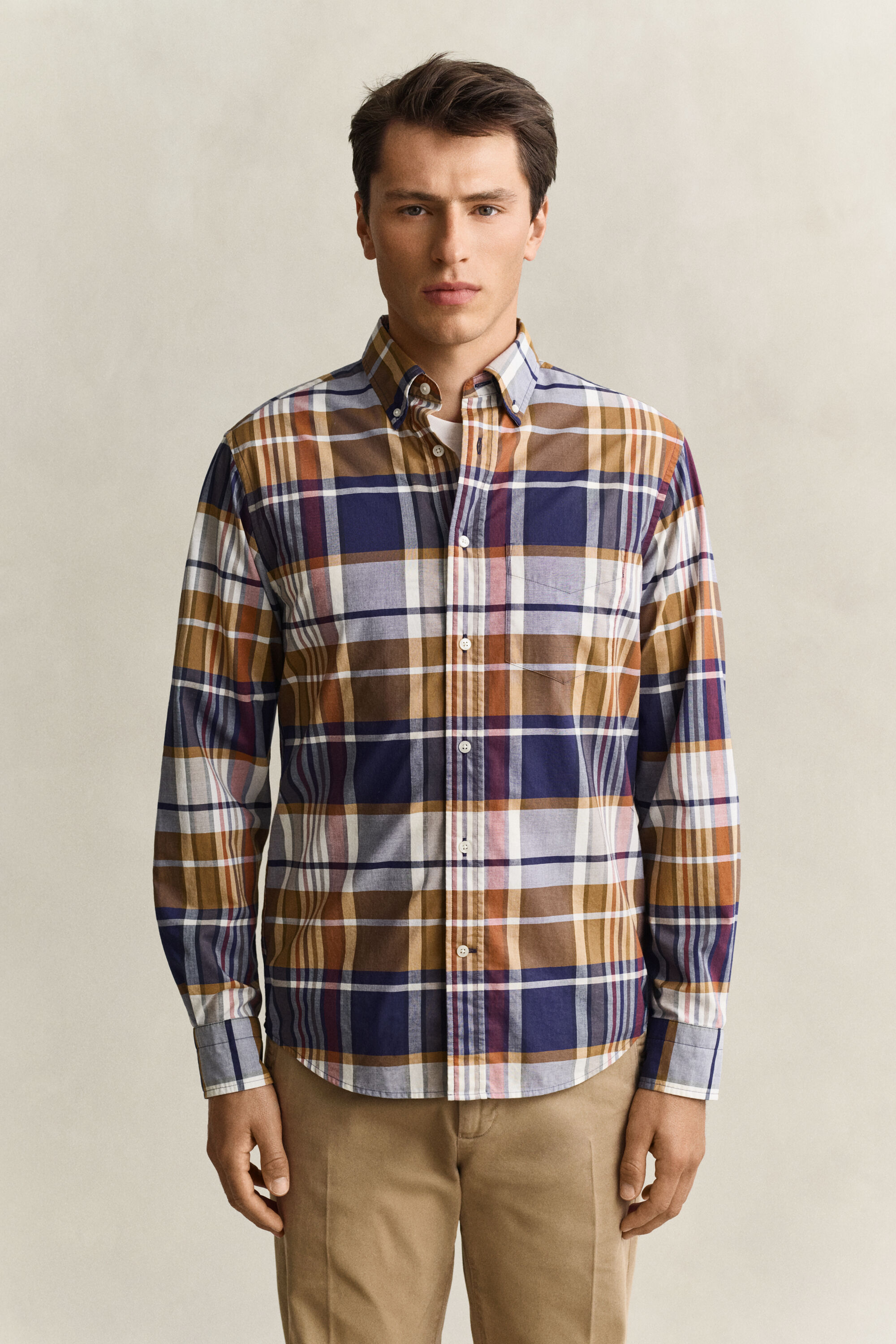 Camicia Gant x Yale a quadri in popeline