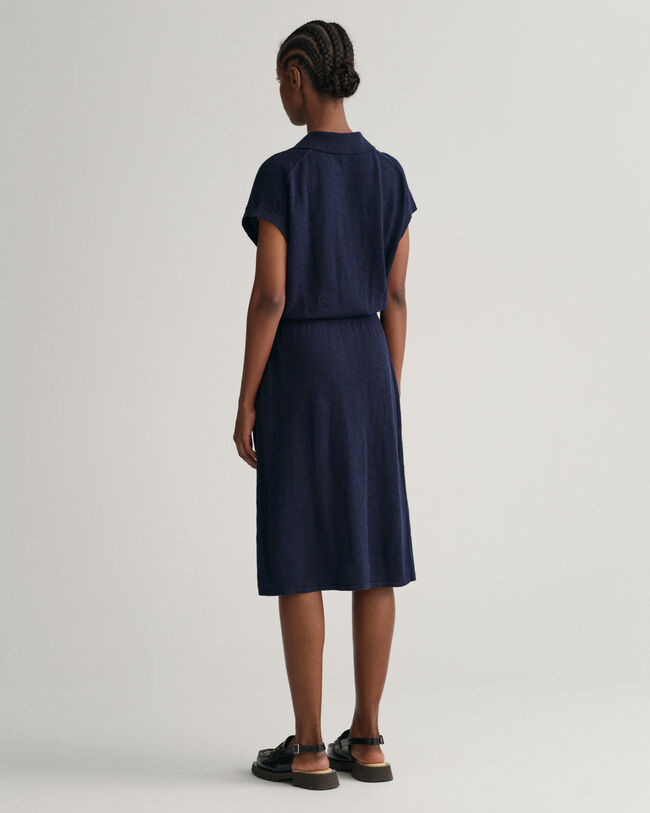 Abito in misto lino con colletto