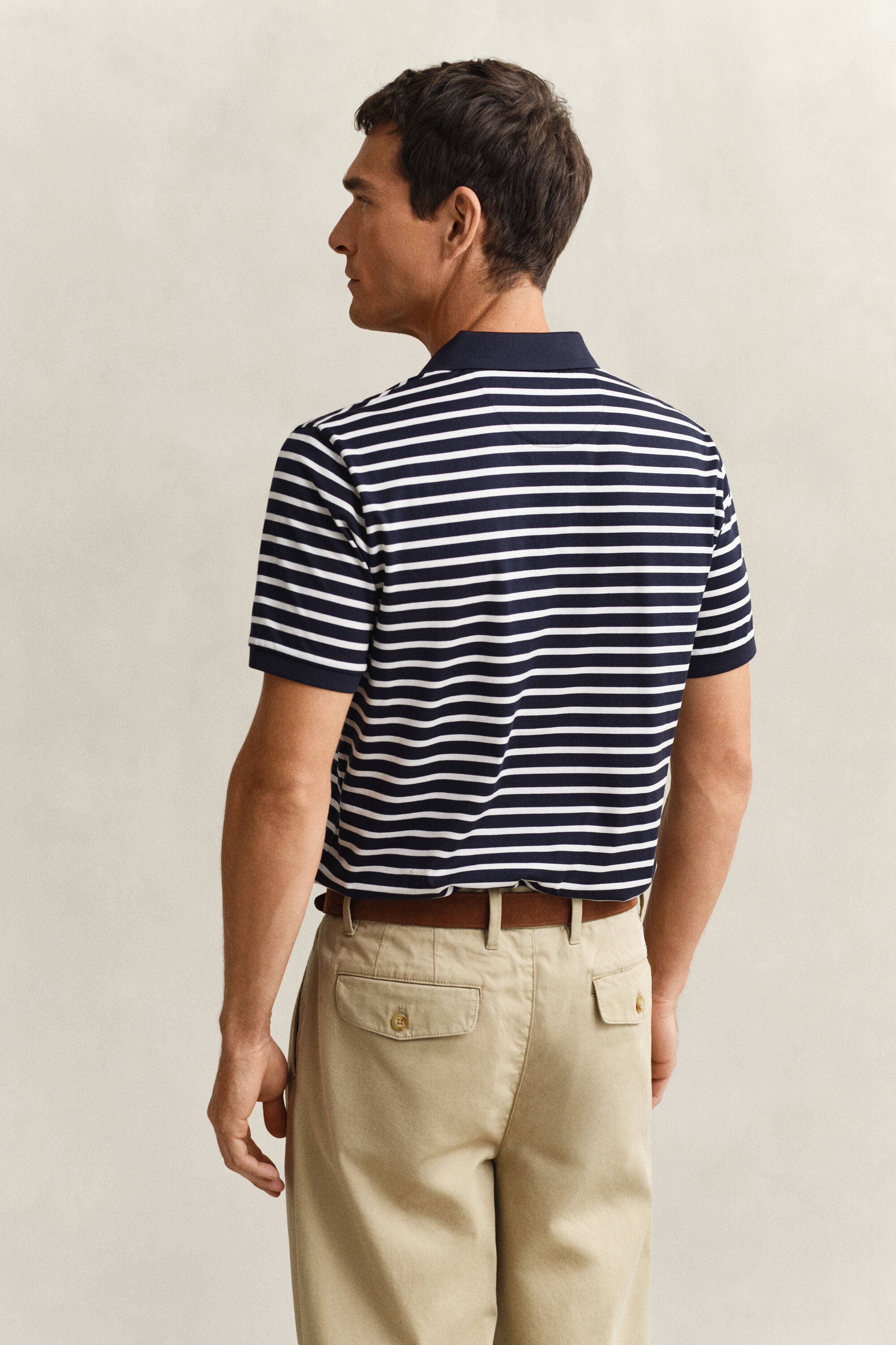 Polo a righe in cotone Pima