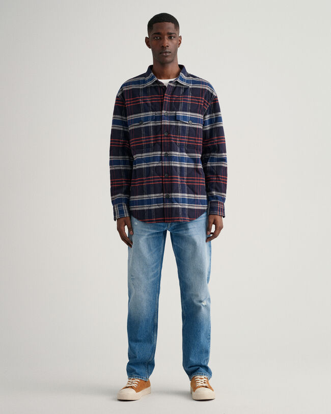 Camicia giacca in flanella trapuntata