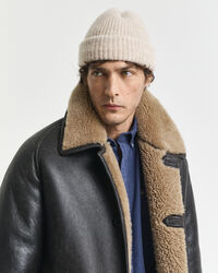 Berretto a coste in morbido misto lana d'alpaca