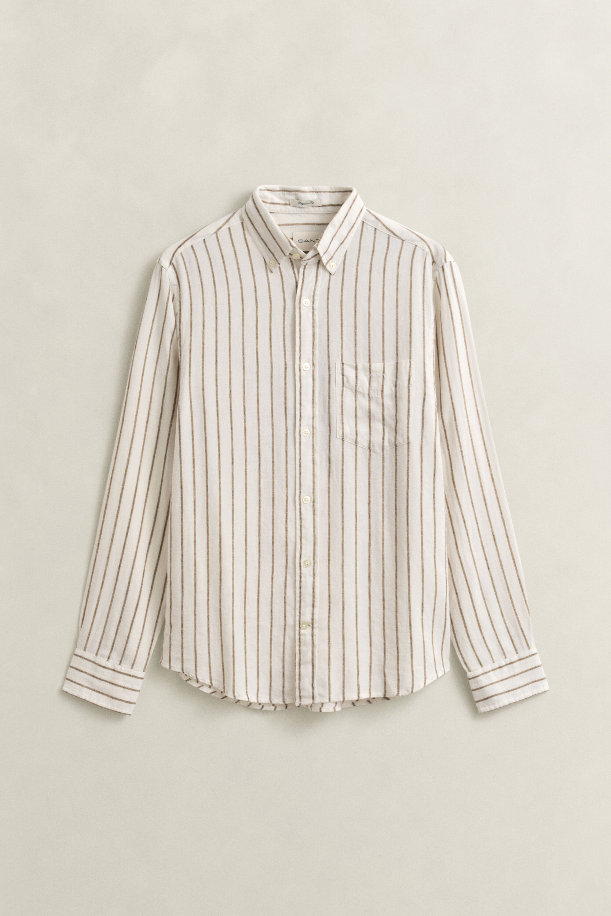 Camicia a righe in misto lino