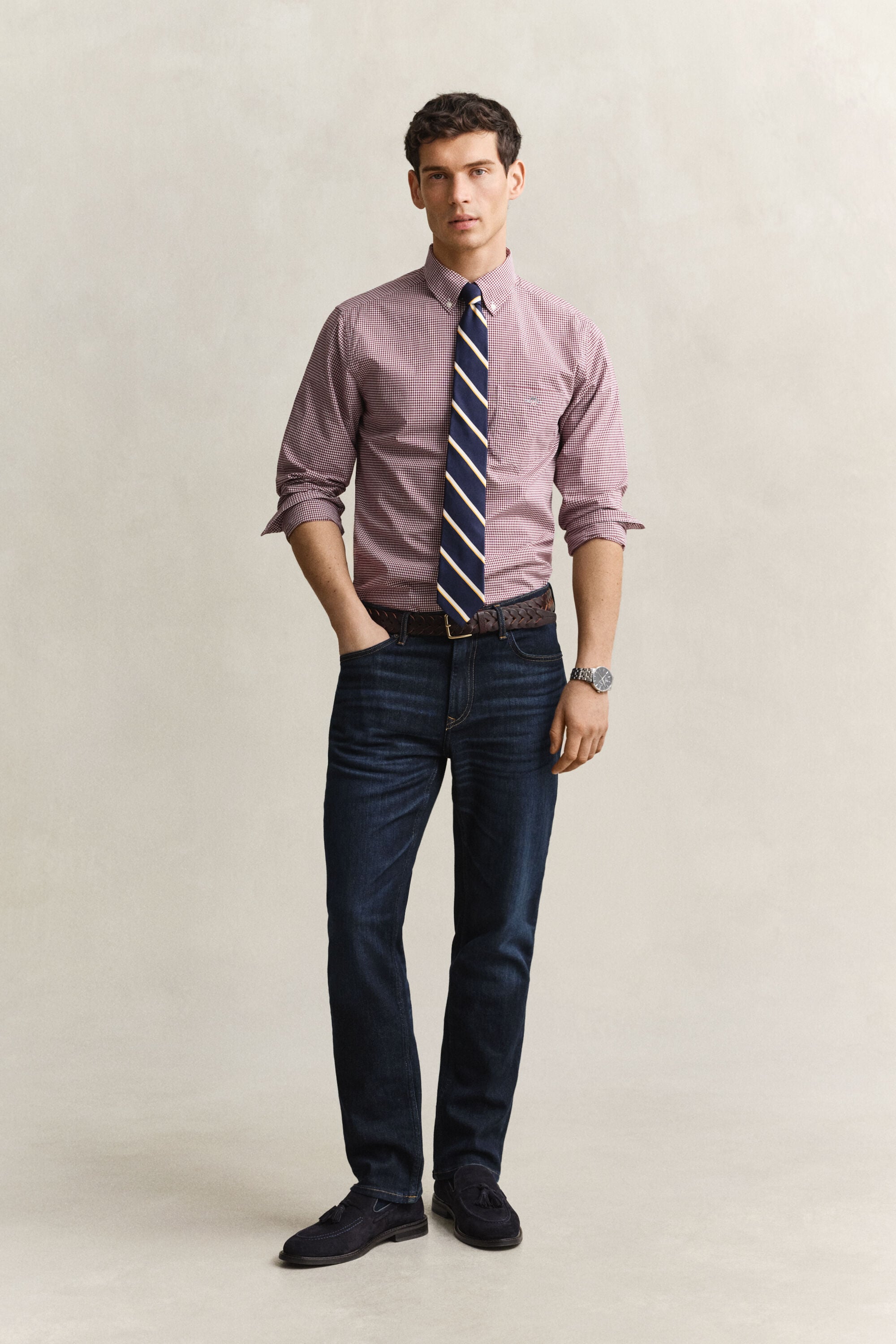 Camicia classica in popeline percalle