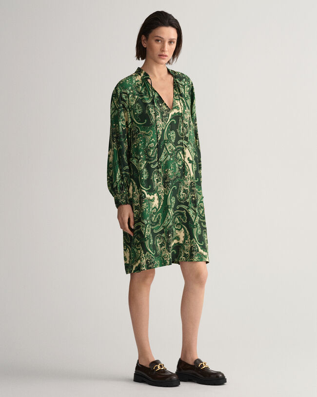 Abito con colletto alla coreana Paisley