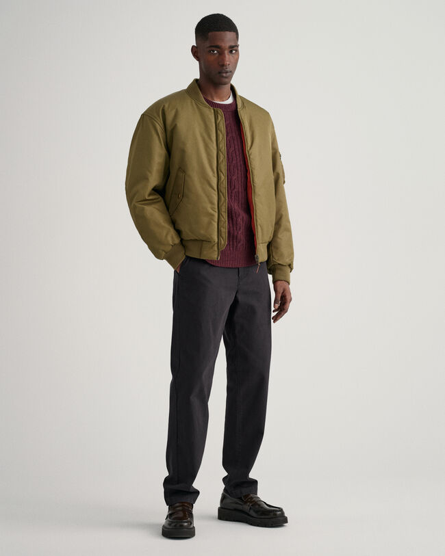 Maglia girocollo in lana d&rsquo;agnello a trecce