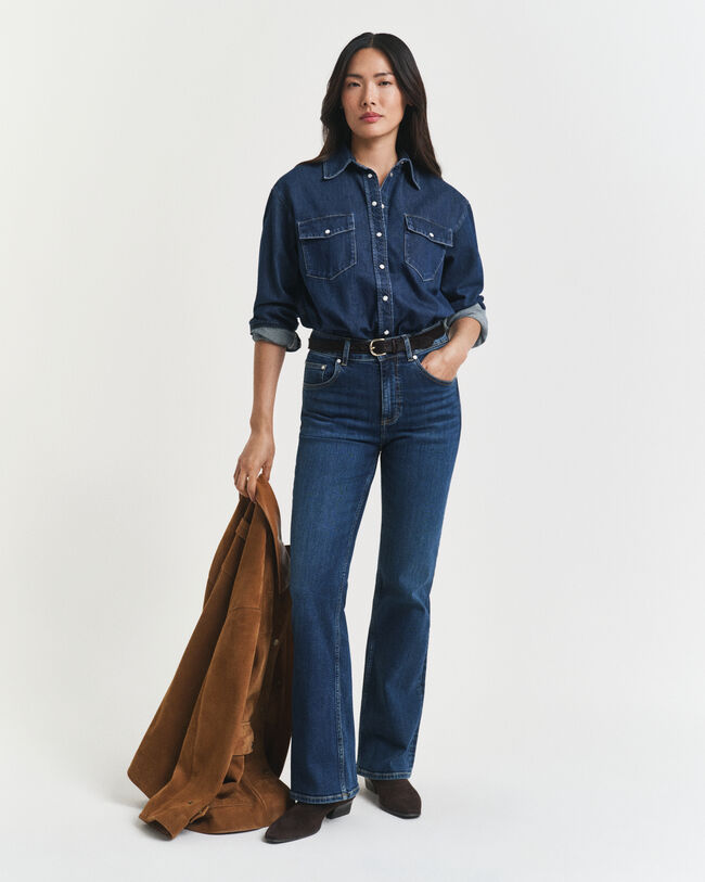 Camicia di jeans con tasca relaxed fit