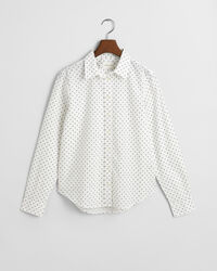 Camicia in voile di cotone con stampa a pois regular fit