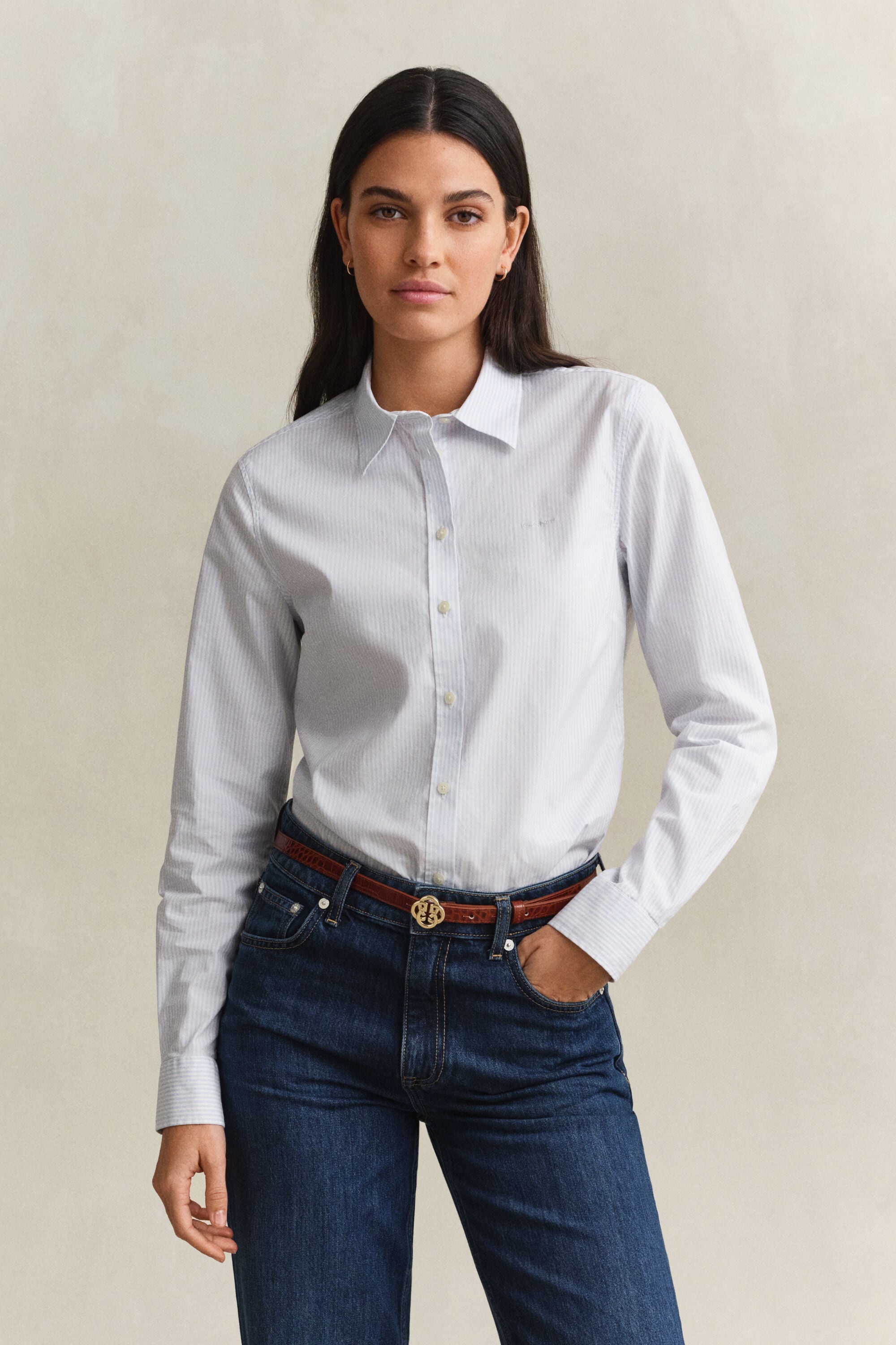 Camicia in popeline a righe