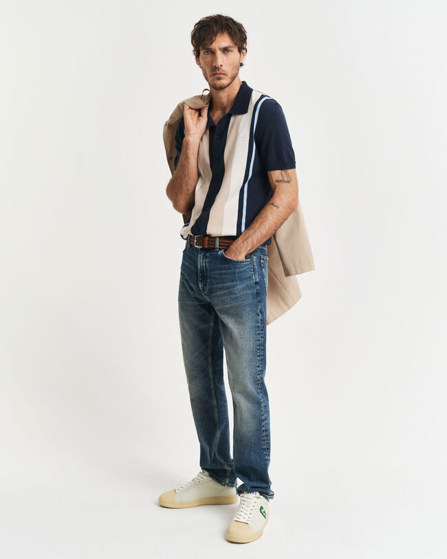 Polo in piqué di cotone colour block