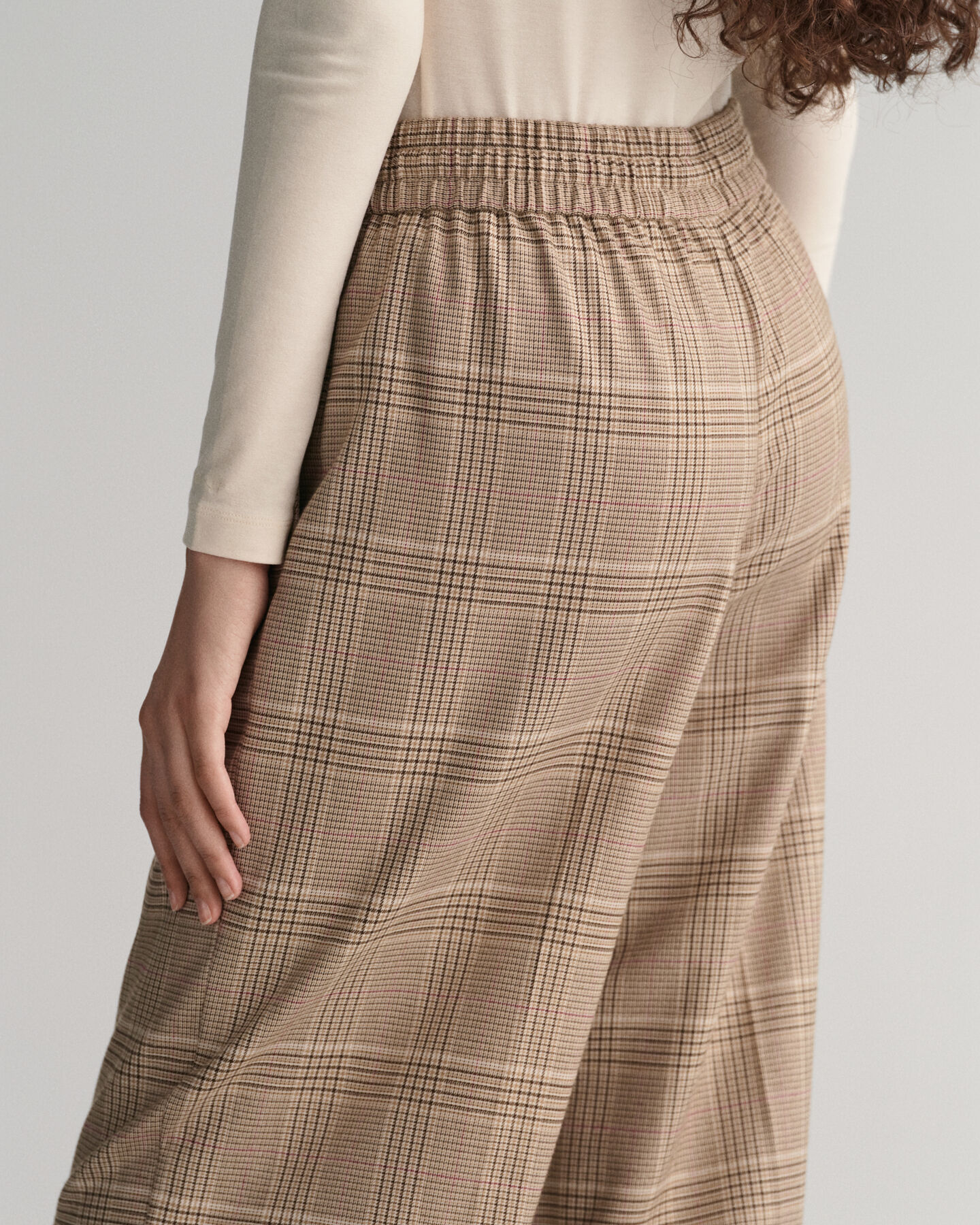 Pantaloni pull-on a quadri relaxed fit