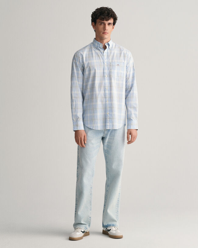 Camicia a quadri in popeline regular fit