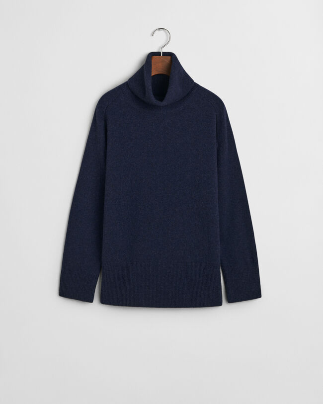 Maglia a collo alto con dettagli con motivo a spina di pesce