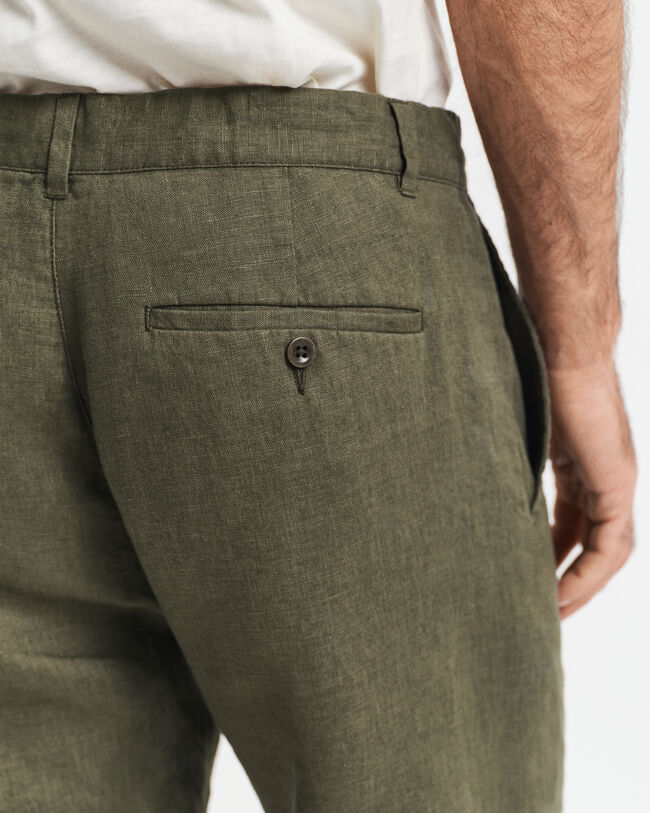 Pantaloni con coulisse in lino relaxed fit